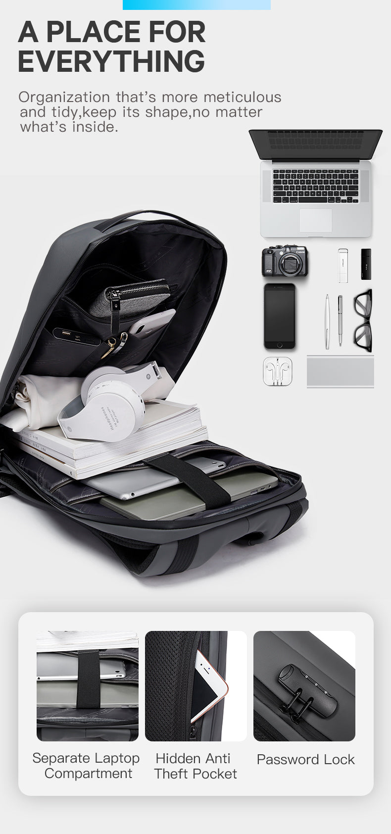 Anti Theft Backpack With USB Charging Port ,Lightweight Travel Backpack Anti Theft Backpack With USB Charging Port ,Lightweight Travel Backpack