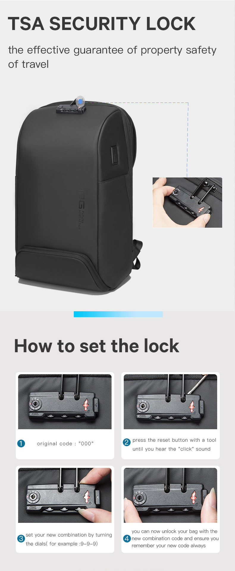 Anti-Theft Laptop Backpack with USB Port and TSA Lock for School, Office and Travel Anti-Theft Laptop Backpack with USB Port and TSA Lock for School, Office and Travel