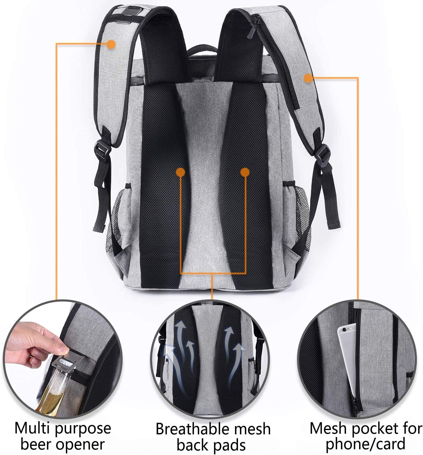 Backpack Cooler Leakproof Insulated Waterproof Backpack Cooler Bag, Lightweight Soft Beach Cooler Backpack for Men Women to Work Lunch Picnics Camping Hiking, 30 Cans Backpack Cooler Leakproof Insulated Waterproof Backpack Cooler Bag, Lightweight Soft Beach Cooler Backpack for Men Women to Work Lunch Picnics Camping Hiking, 30 Cans