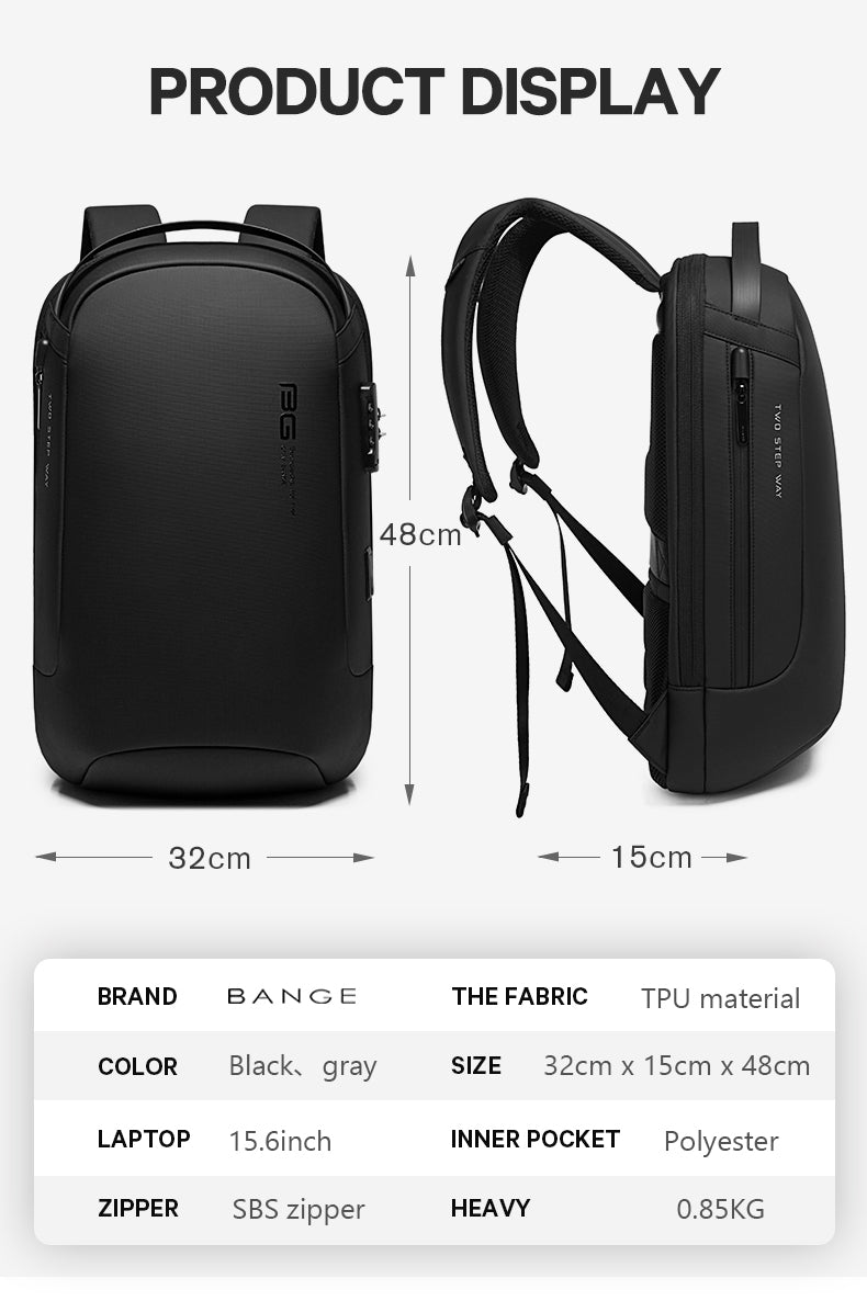 City Compact Backpack with USB Charging Port